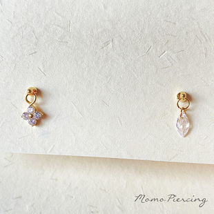 沫沫穿刺 降临~镀金F136钛合金耳骨钉锆石吊坠恶魔钉内螺旋防敏