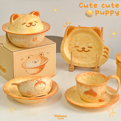 柴犬餐具套装送人乔迁生日礼物