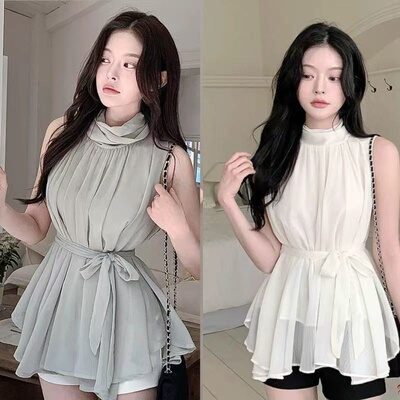 韩国东大门新品 换乘恋爱4 贤智同款of_yoon无袖衬衫连衣裙