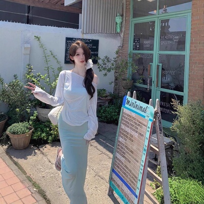 【skim*薄荷曼波】绿色吊带连衣裙女夏温柔风修身显瘦鱼尾包臀裙