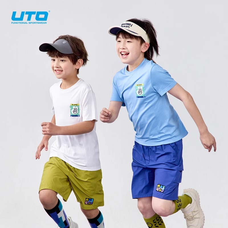 UTO儿童运动短袖跑步凉感快干T恤