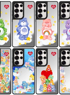 爱心熊手机壳磁吸magsafe镜面防摔保护套适用于三星Galaxy S25ultra/S25/S24/S23ultra可爱个性