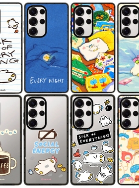 新款SSEBONG躺平鸭手机壳磁吸magsafe亚克力保护套适用于三星Galaxy S25ultra/S25/S24/S23ultra可爱个性高级