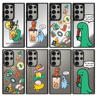 美食小恐龙手机壳磁吸magsafe亚克力防摔保护套适用于三星Galaxy S25ultra/S25/S24/S23ultra可爱个性