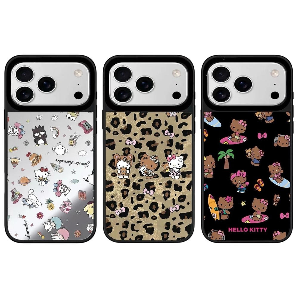 适用于苹果iphone17promax豹纹HelloKitty手机壳防摔磁吸镜面magsafe保护套16pro/15/14可爱个性高级感