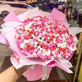 手工diy星星花束材料包幸运星渐变红满天星成品折纸圣诞节情人节