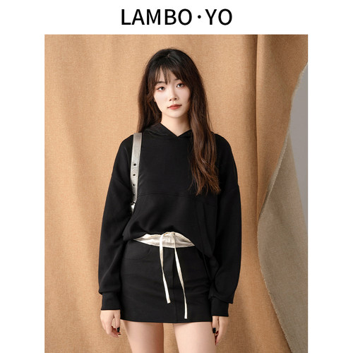 LAMBOYO常规休闲百搭连帽卫衣