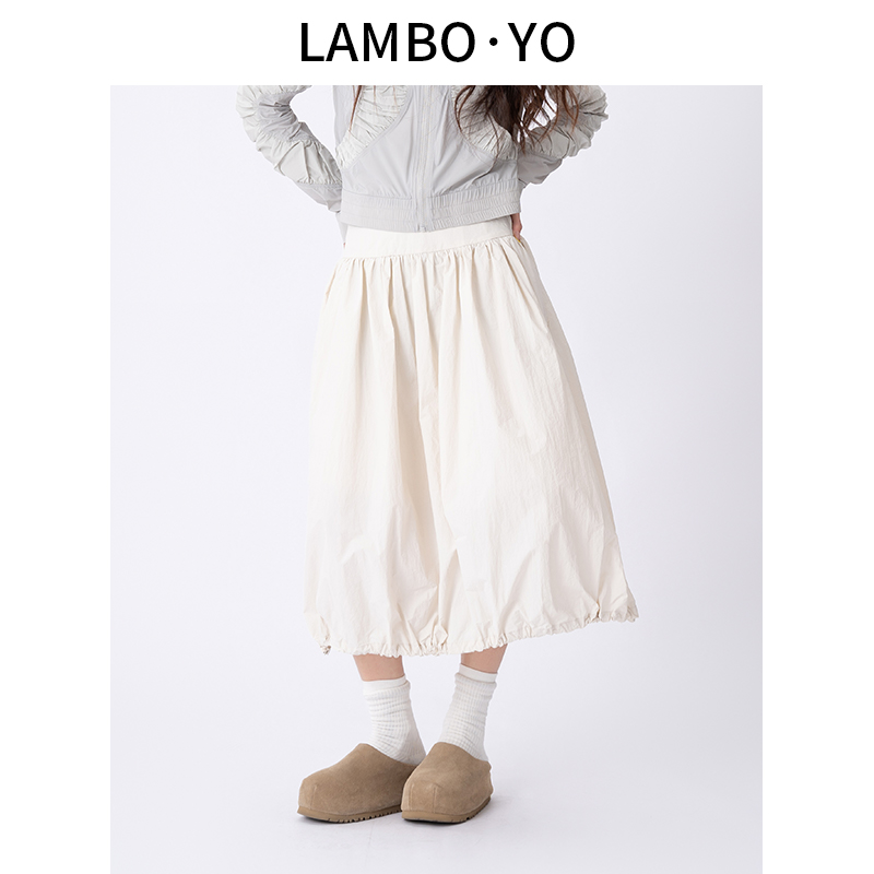 LAMBOYO立体饱满花苞半身裙