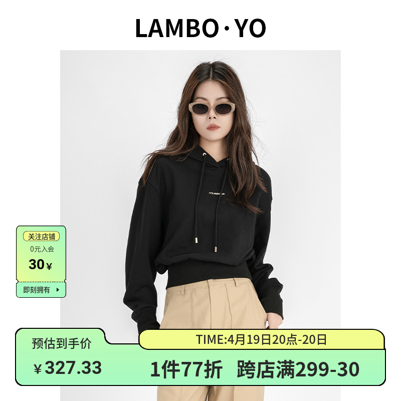 lamboyo连帽衫短款美式