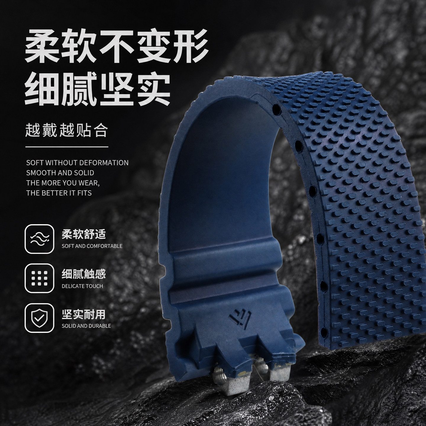 适配卡西欧GMW-B5000 GM-B2100 MRG-B5000小方块改装氟橡胶手表带