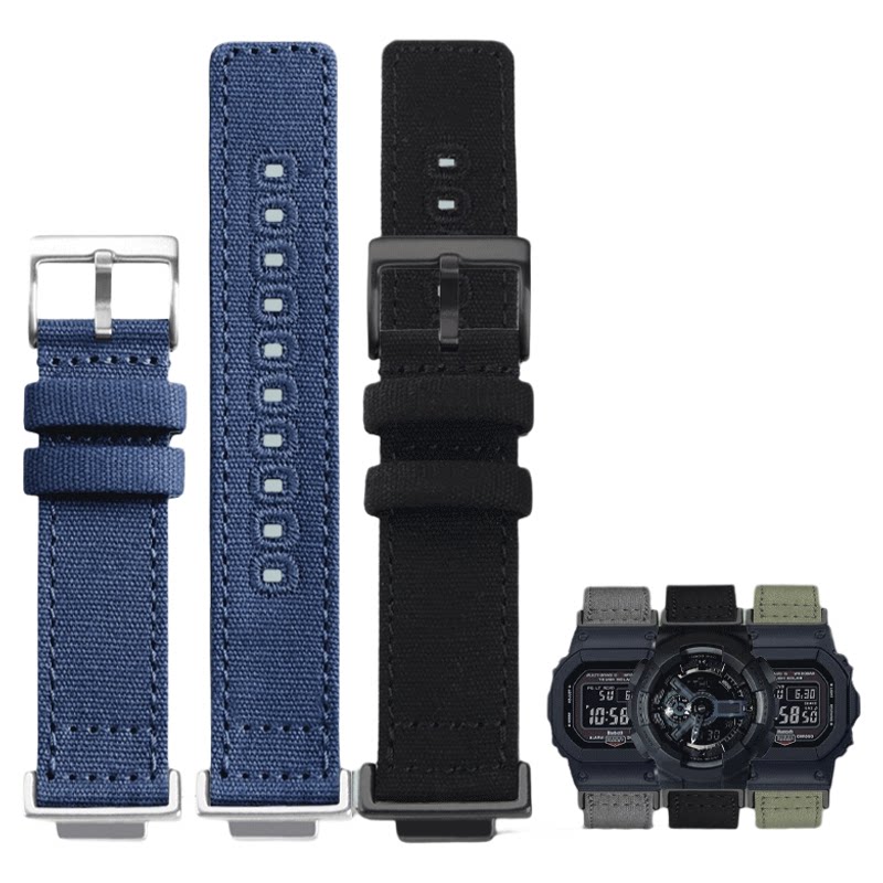 适配卡西欧G-shock小方块DW5600/DW5610 GW-BX5600尼龙帆布手表带