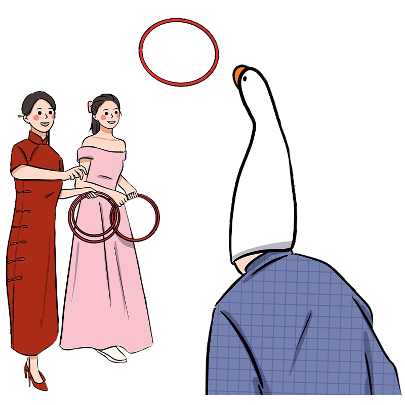 圈王套鹅套圈圈接亲大白鹅头套
