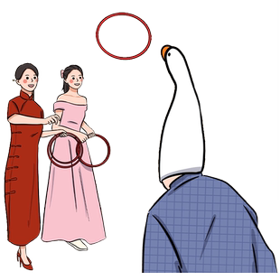 圈王套鹅套圈圈接亲游戏网红沙雕搞怪帽子大白鹅头套拍照道具创意