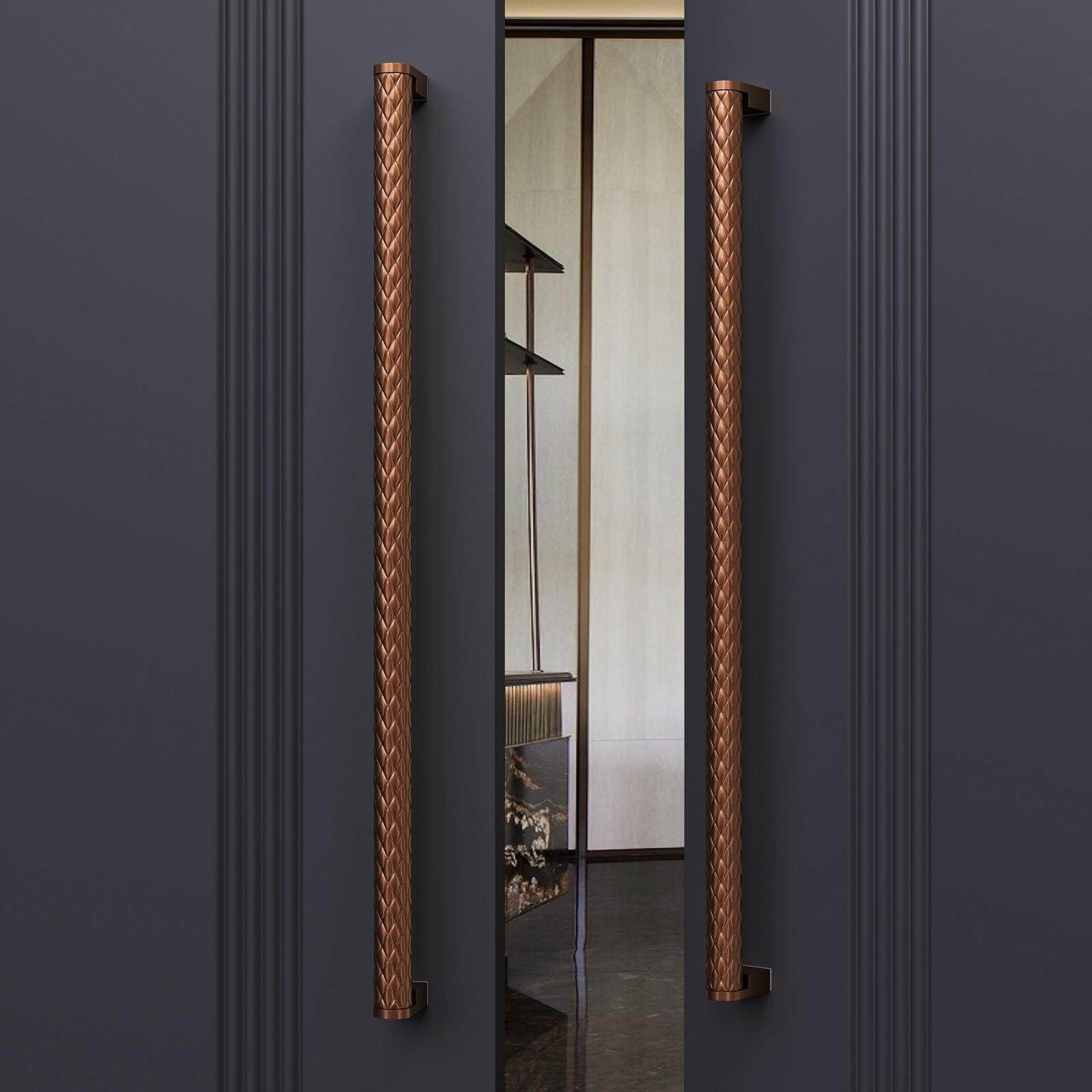 现代简约黑色玻璃门拉手不锈钢高档酒店会所餐厅包厢大门把手手柄