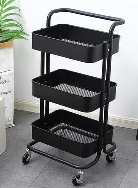 22管加厚碳钢拉斯克手推车置物架美容美发火罐工具车水杯餐具收纳