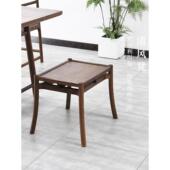 新中国风黑胡桃木方凳实木小茶凳矮凳侧凳现代简约换鞋 凳茶室凳凳