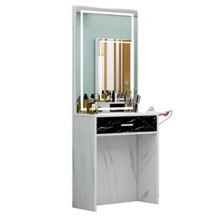 新款理发镜台梳妆镜美妆单面台式化妆镜烫染镜台免打孔镜子高清镜