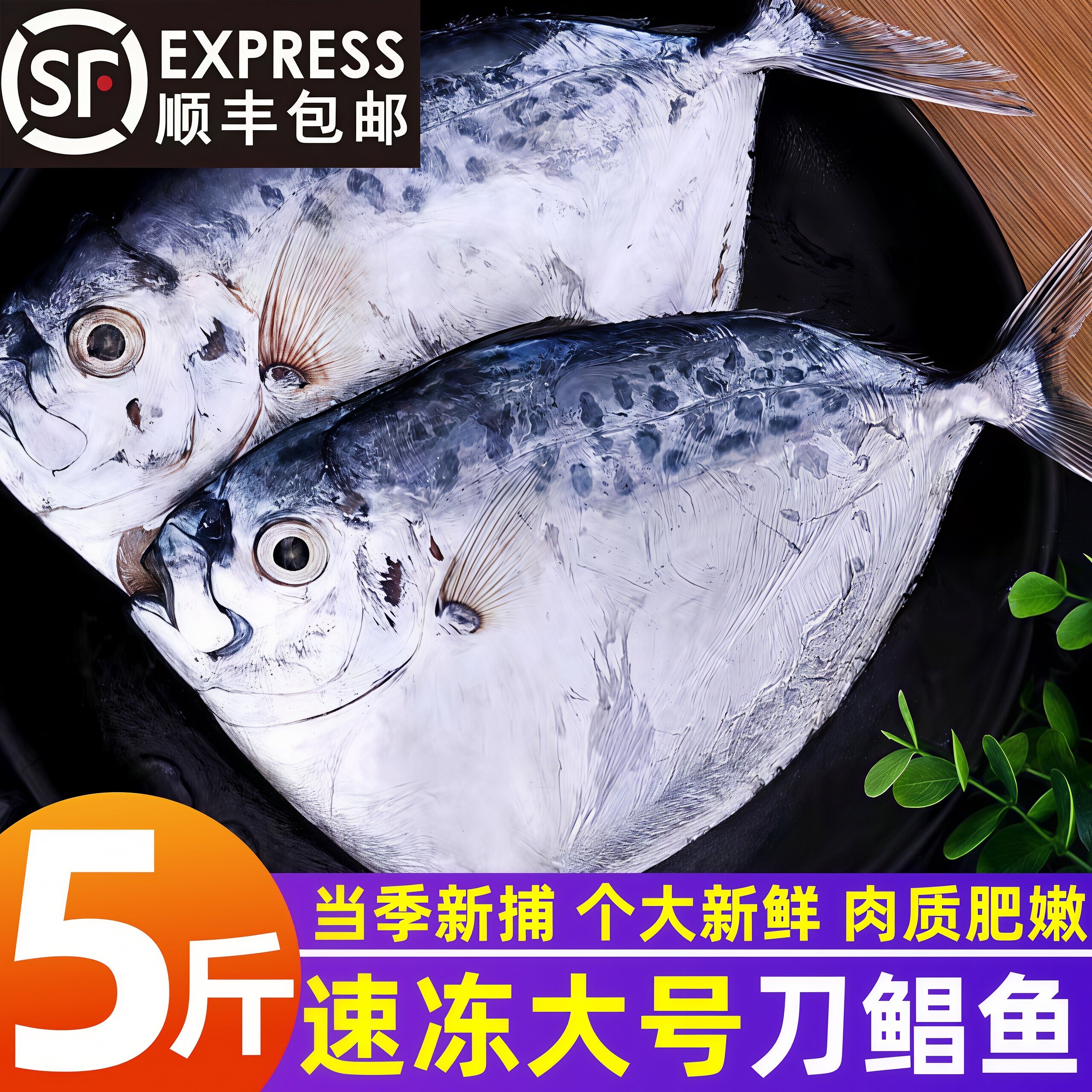 野生刀鲳鱼新鲜冷冻海捕鲳鱼鲜活