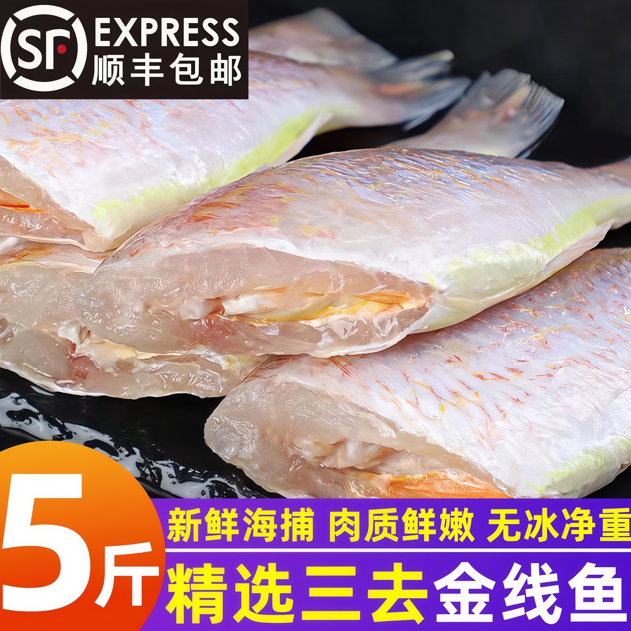 三去金线鱼新鲜冷冻海捕金丝鱼