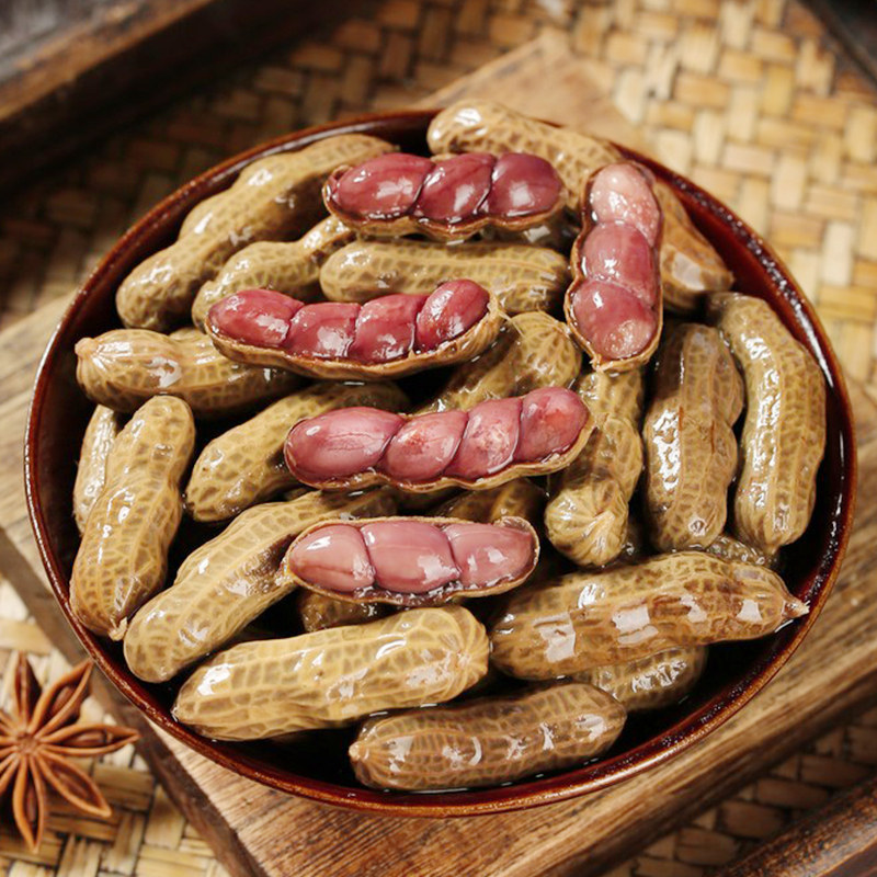 秋获水煮花生 开袋即食零食小吃真空包装下酒菜新鲜湿花生大包装