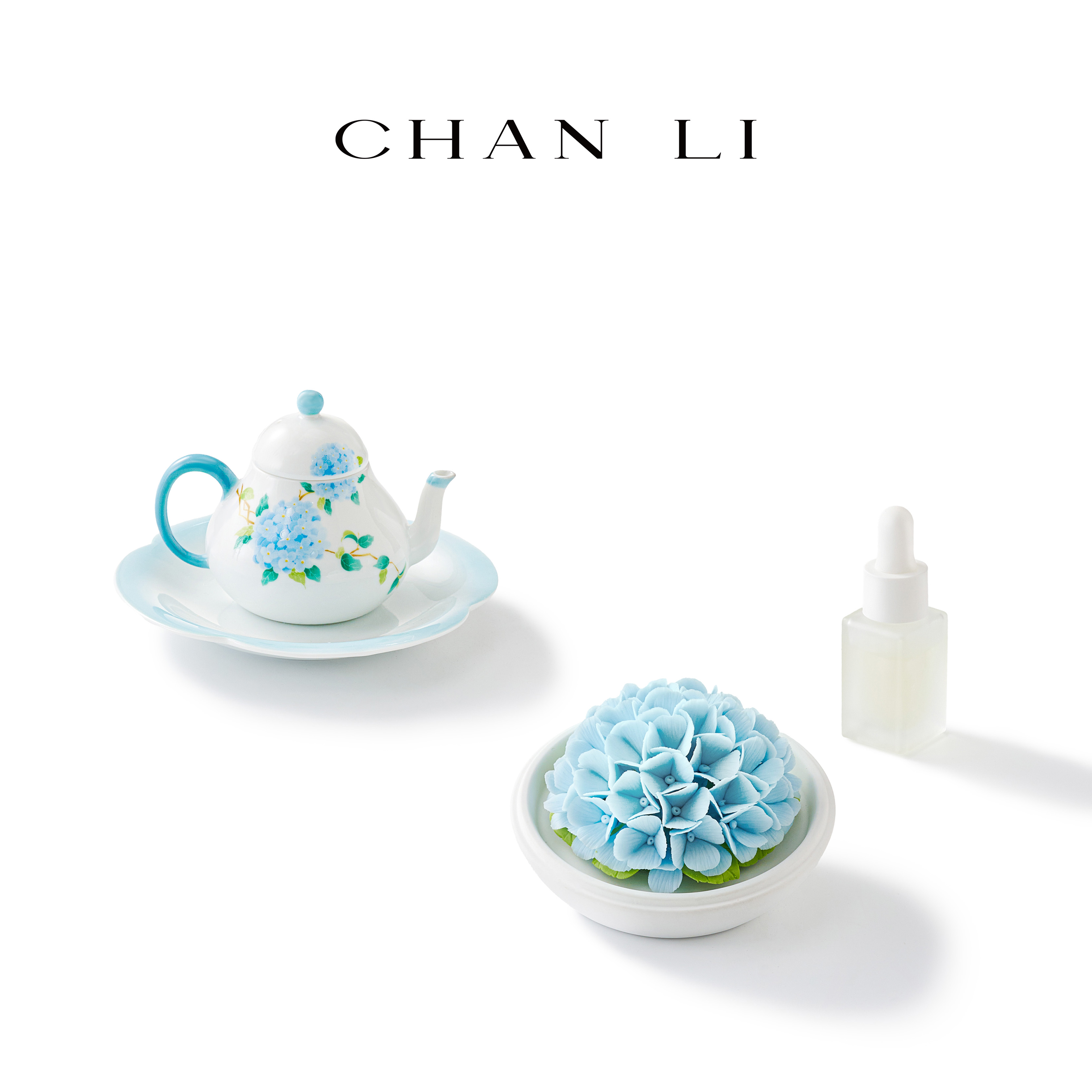 绣球花香氛礼盒丨手工瓷花 x香薰精油x茶壶组合伴手礼