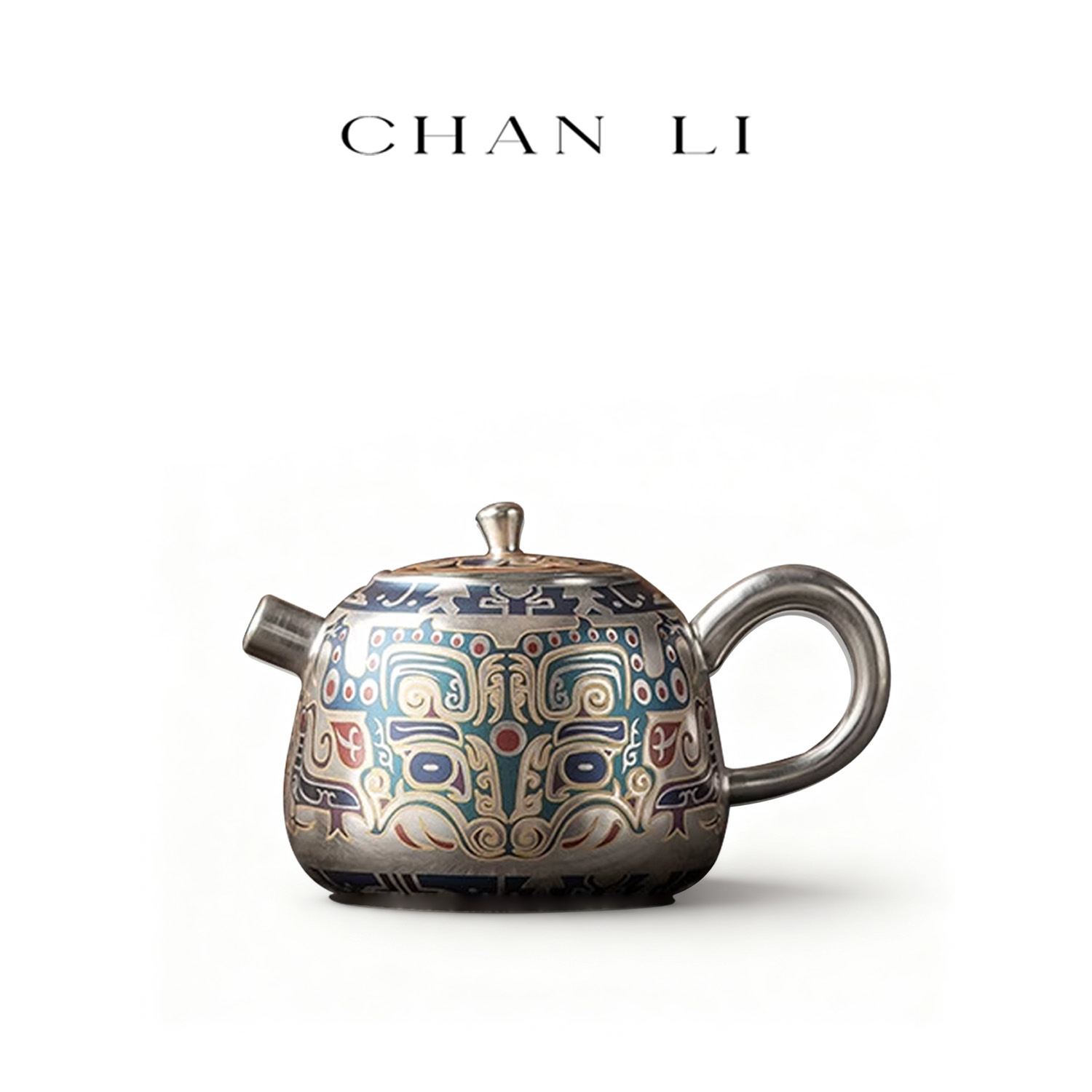 敦煌系列饕餮纹鎏银平底壶套装·一壶一杯高档茶具精美礼盒