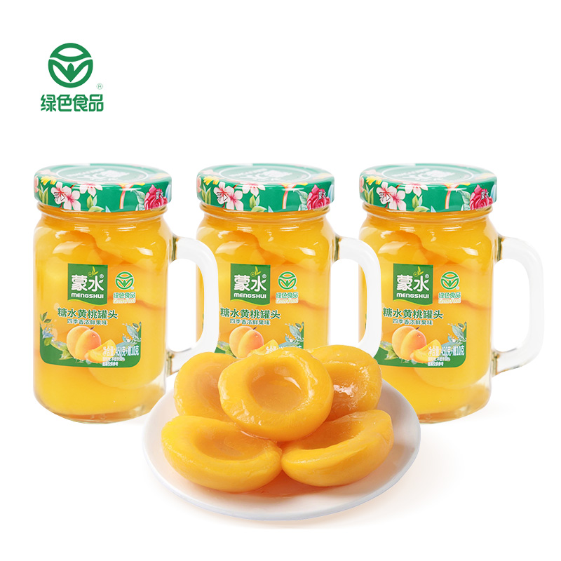 蒙水黄桃罐头460g经典玻璃瓶装