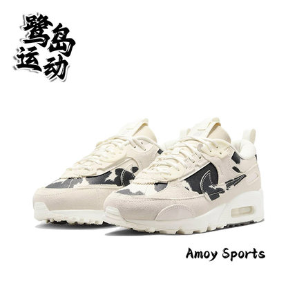 Nike耐克Air Max 90 女子黑白简约百搭休闲阿甘跑步鞋 FN7170-133