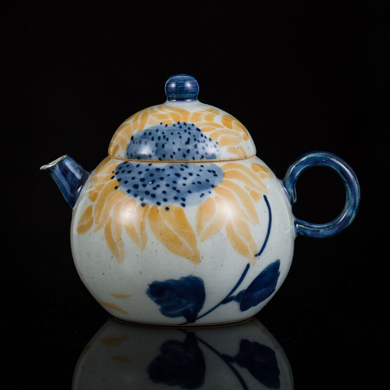 三勤堂茶壶仿古青花手绘花卉景德镇陶瓷茶具泡茶壶家用单壶茶水壶