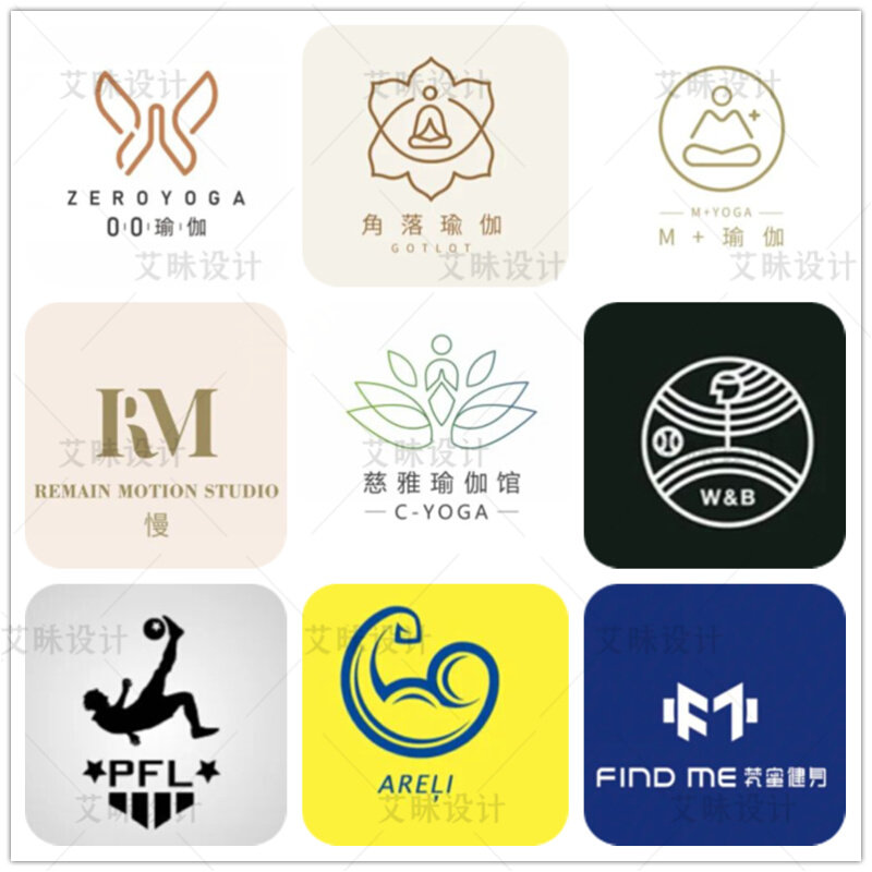 logo设计健身房减肥形体馆瑜伽室体能运动舞蹈台球馆标志logo设计