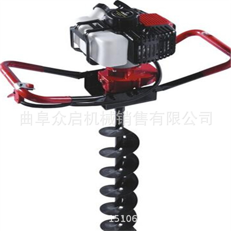 挖坑机大棚立柱挖坑打眼机 立式挖坑机 汽油打洞机