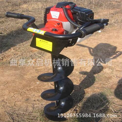 9马力大功率四冲程挖坑机打桩打洞机电线杆植树埋桩光伏挖机
