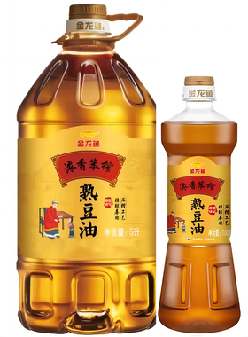金龙鱼压榨大豆油5L+700ml食用油 非转基因笨榨熟豆油 东北黄豆油
