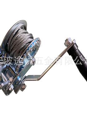 厂家供应600LBS钢丝绳手摇绞车船用手动绞盘钢丝绳拖车绞盘