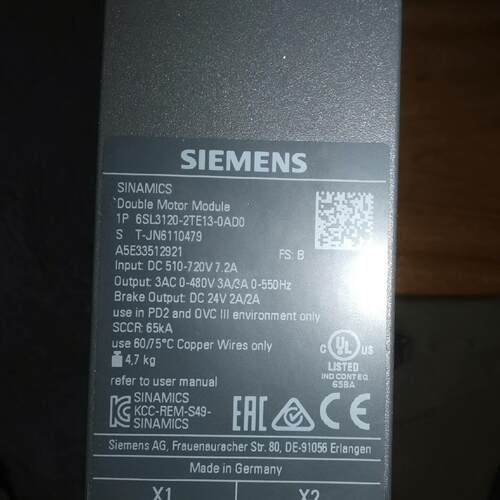 6SL3120-2TE13-0AD0 双电机模块 工控自动化配件议价维修