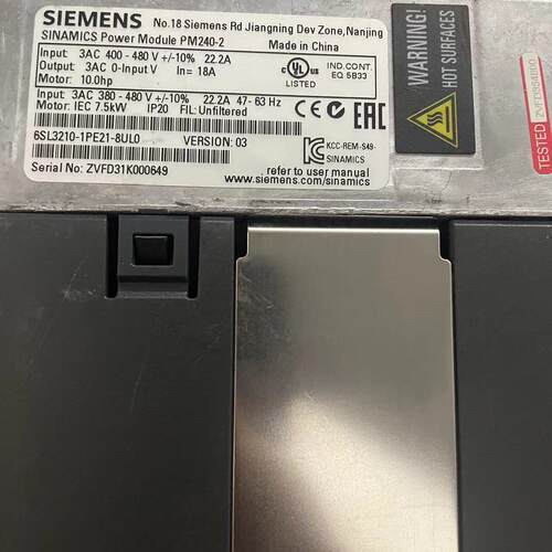 6SL3210-1PE21-8UL0 变频器 7.5KW PM240-2功率模块议价维修