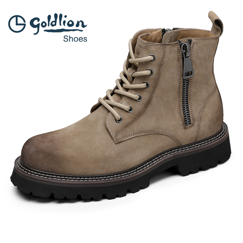 金利来户外休闲马丁靴加绒皮靴