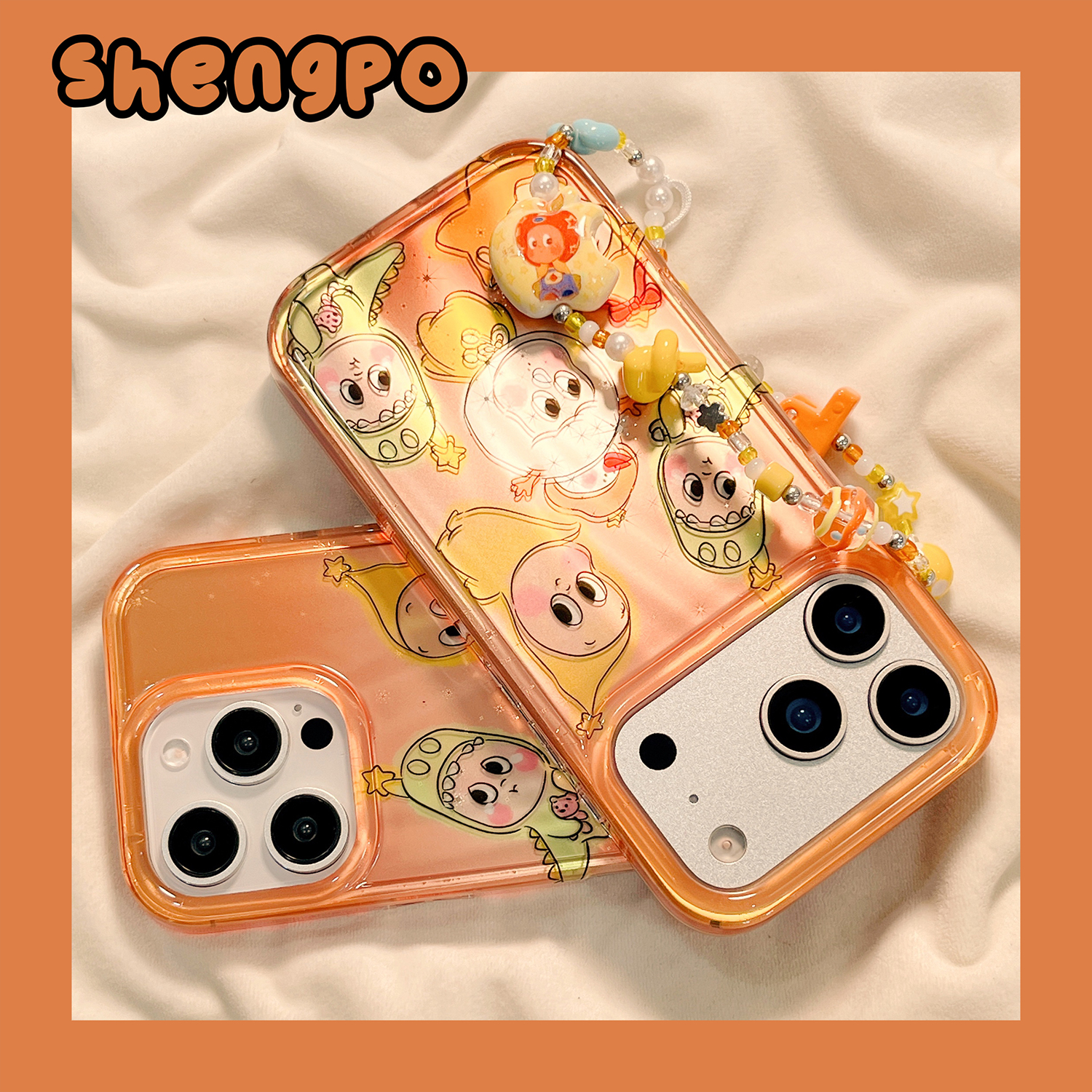 潮玩卡通星星人手机壳带手链