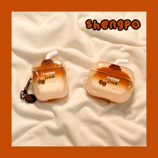 ins风立体咖啡适用airpodspro3立体苹果无线蓝牙耳机壳airpods4新款 2代女小众防摔三代pro2保护套男 airpods1