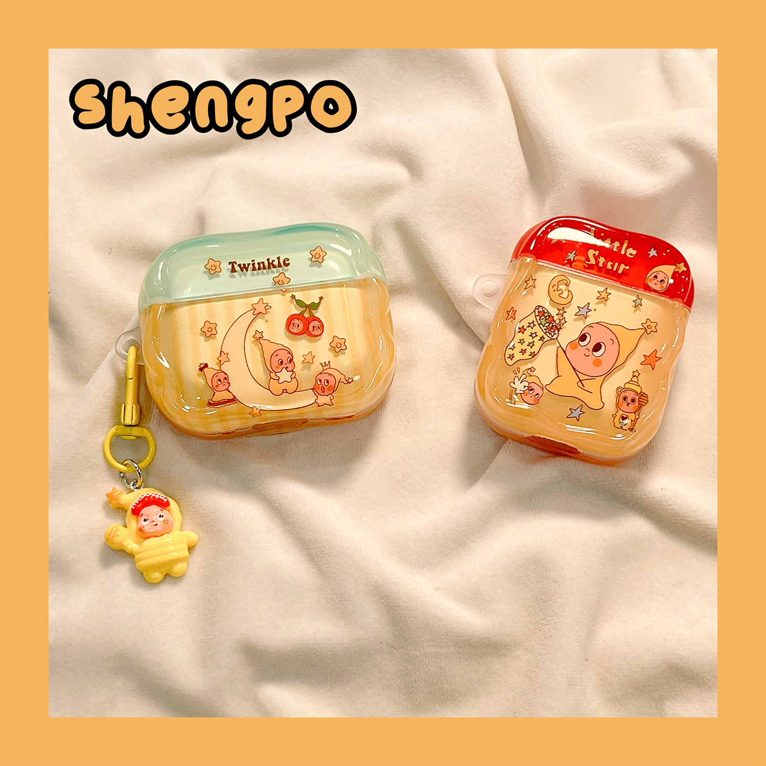 卡通月亮星星人耳机壳