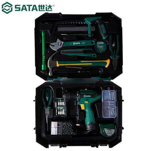 (SATA)电动五金蓝牙工具箱组套多功能电工木工维修套装电动螺丝刀