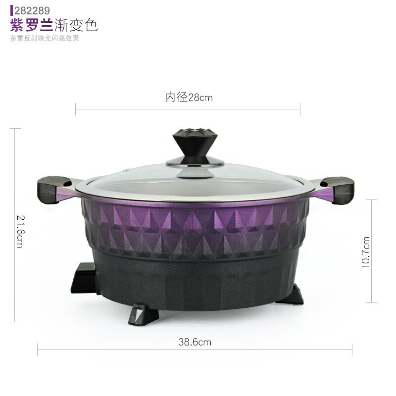 傻厨282289多用电热锅电火锅电煎锅电炒锅电蒸锅不粘锅锅巴饭28cm