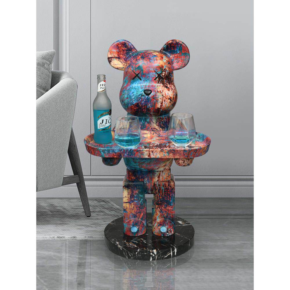 网红公仔暴力熊摆件大型落地托盘客厅沙发旁边大号装饰品新房送礼