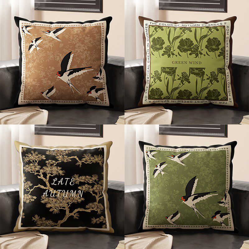 新中式客厅沙发抱枕含枕芯法式中古风靠背垫复古高级感轻奢腰枕套