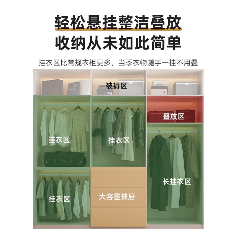 定制橡木衣柜全实木分段式一门到顶免拉手家用卧室主卧大衣橱柜子