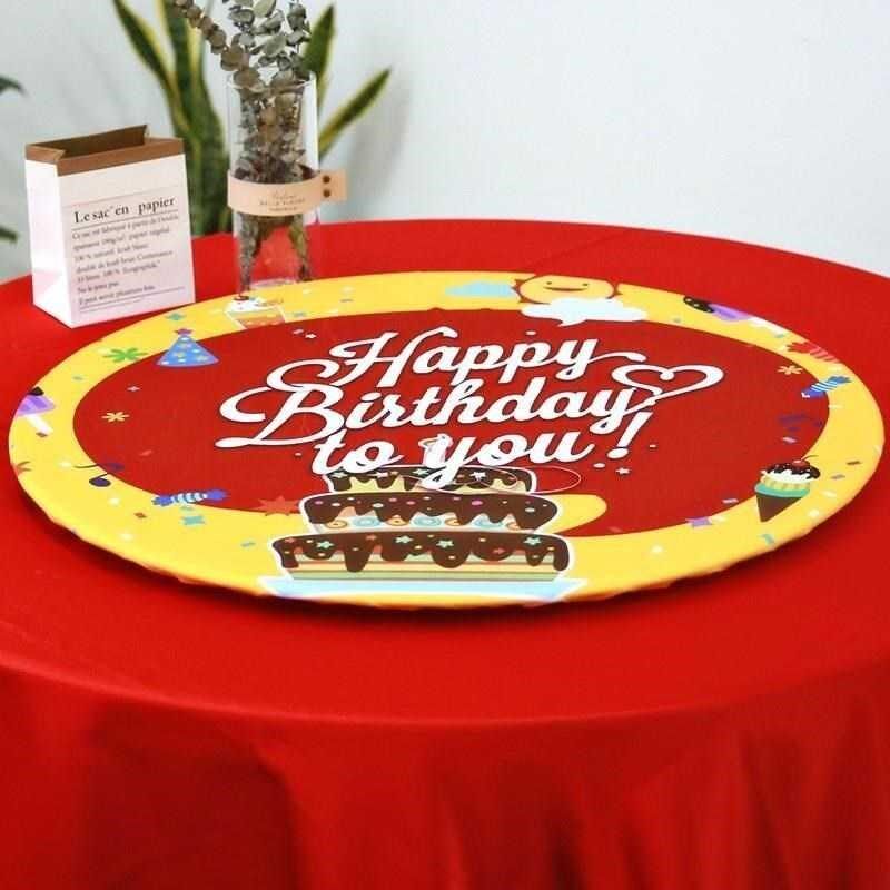 转盘餐布典礼布套酒楼婚宴生日快乐寿字婚庆台布酒店圆桌布家用