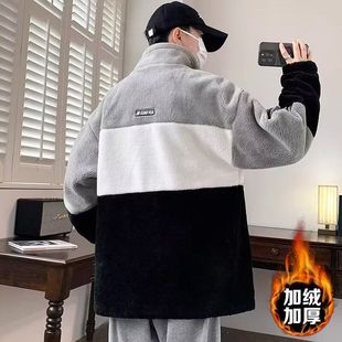 羊羔绒YGM011黑色灰色蓝色M3XL加绒P45常规P35