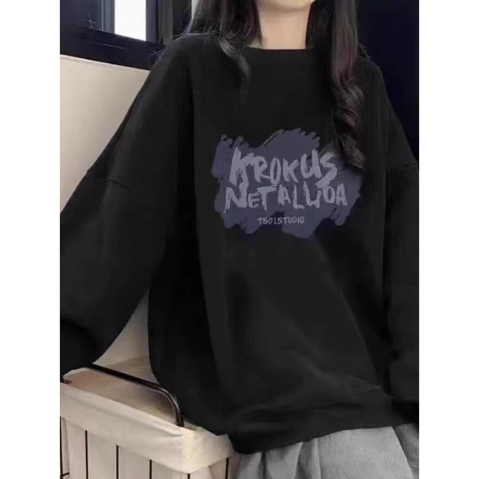 女童春秋装卫衣2025新款中大儿童秋冬圆领初中生学生洋气加绒上衣