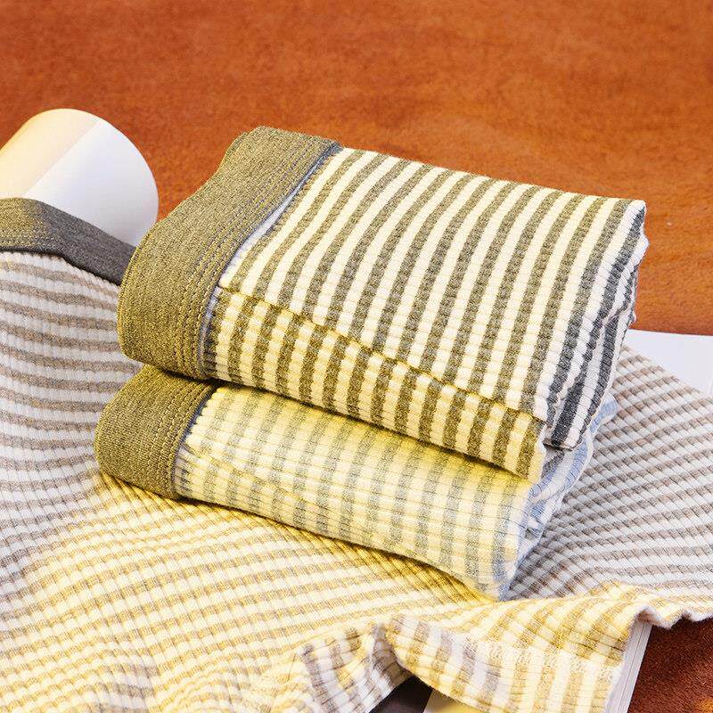 2025年新款男士内裤纯棉潮流版条纹格子舒适透气四角男生短裤平角