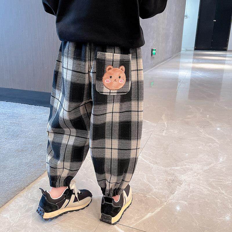 女童裤子早春加厚2025新款休闲 洋派时髦儿童格子女宝宝秋冬呢子